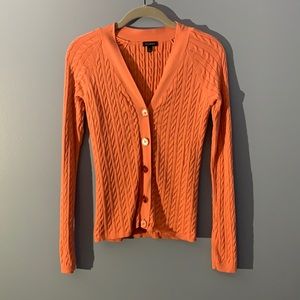 Talbots Long Sleeve Pink Cable Knit Cardigan